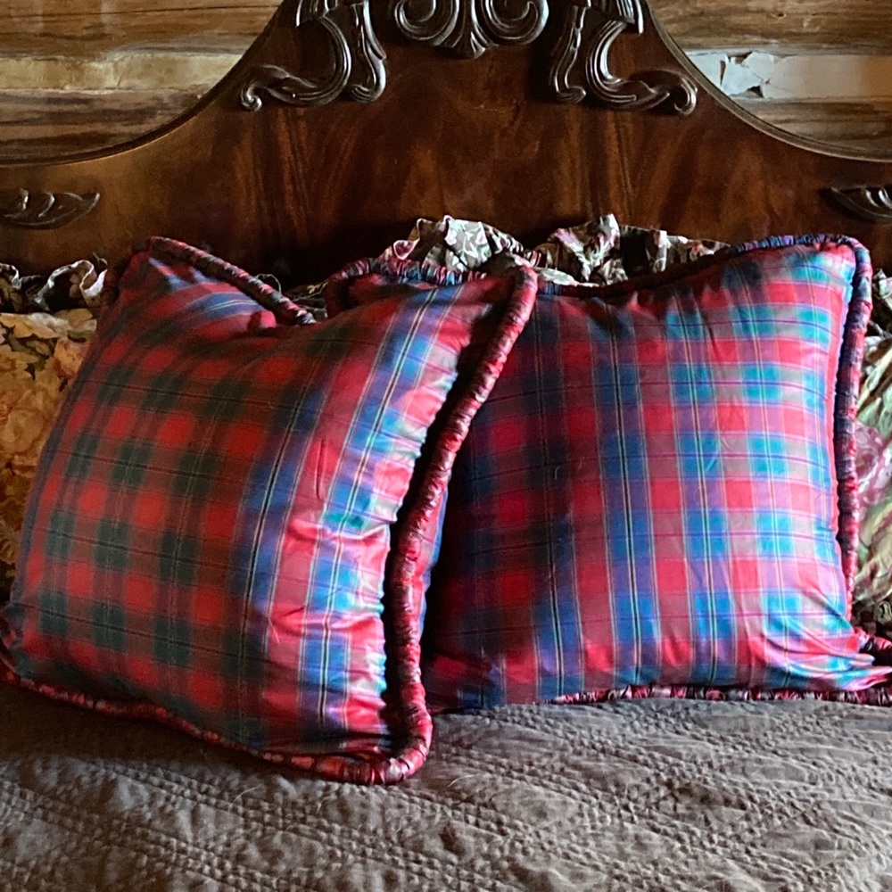 Custom Euro size shams & pillows. Sold as a pair